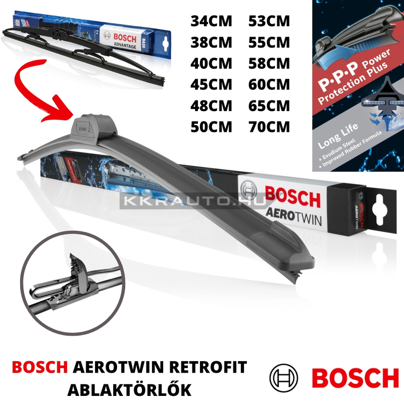 Bosch AeroTwin Retrofit keret nelkuli ujfajta ujtipusu ablaktorlo lapat