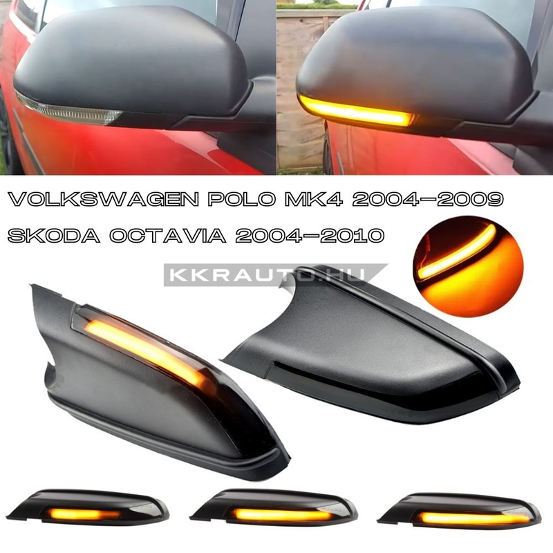 kkrauto.hu - Skoda Octavia MK2 1Z VW Volkswagen Polo MK4 dinamikus LED LEDES tukor Index futofenyes tukurindex 1Z0949101C 1Z0949102C 6QD94910 6QD949102